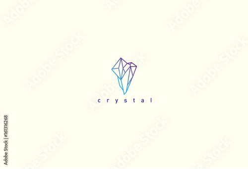 Contour modern logo crystal in gradient style