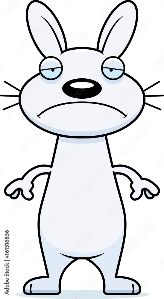 Obraz premium Sad Cartoon Rabbit