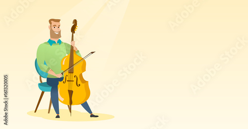 Man playing the cello vector illustration.