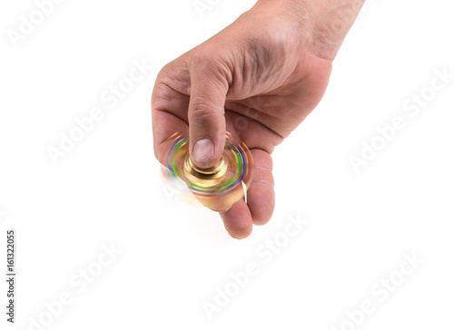 Golden spinner in hand