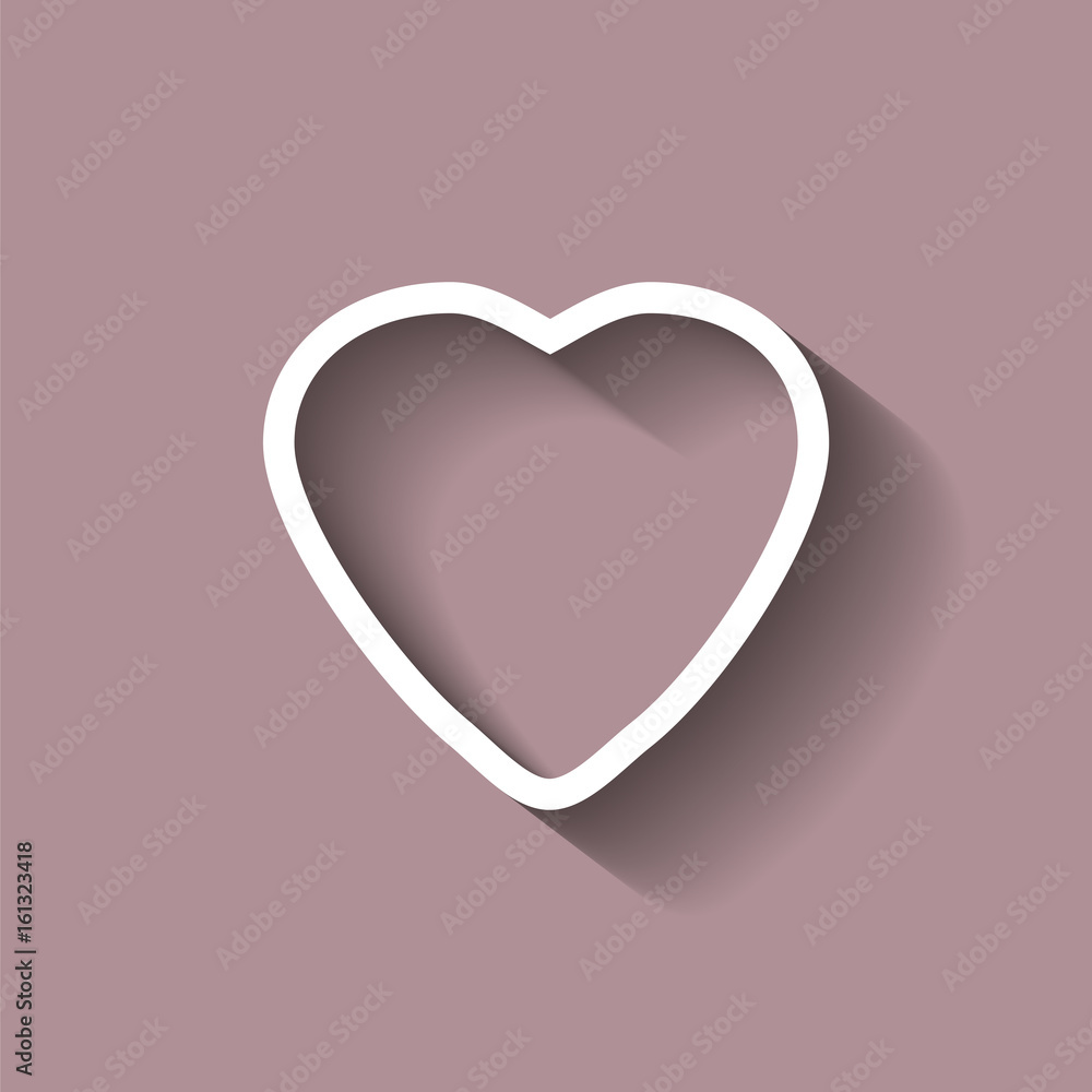 Vector heart icon with shadow Vector heart icon with shadow