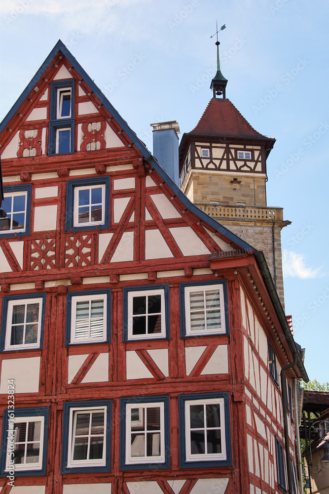 Fototapeta premium traditional german timber frame house in Waiblingen (Baden-Wuerttemberg)