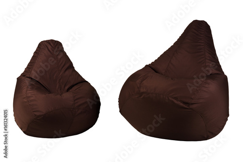 Flexible and adjustable seat beanbags isolated on white background