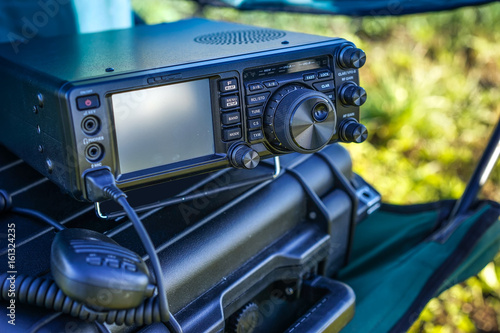 Fotografie Radio communication. Radio waves. Portable radio.