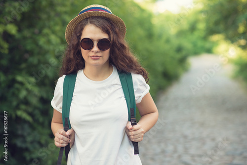 Photography Girl have trip to European old city