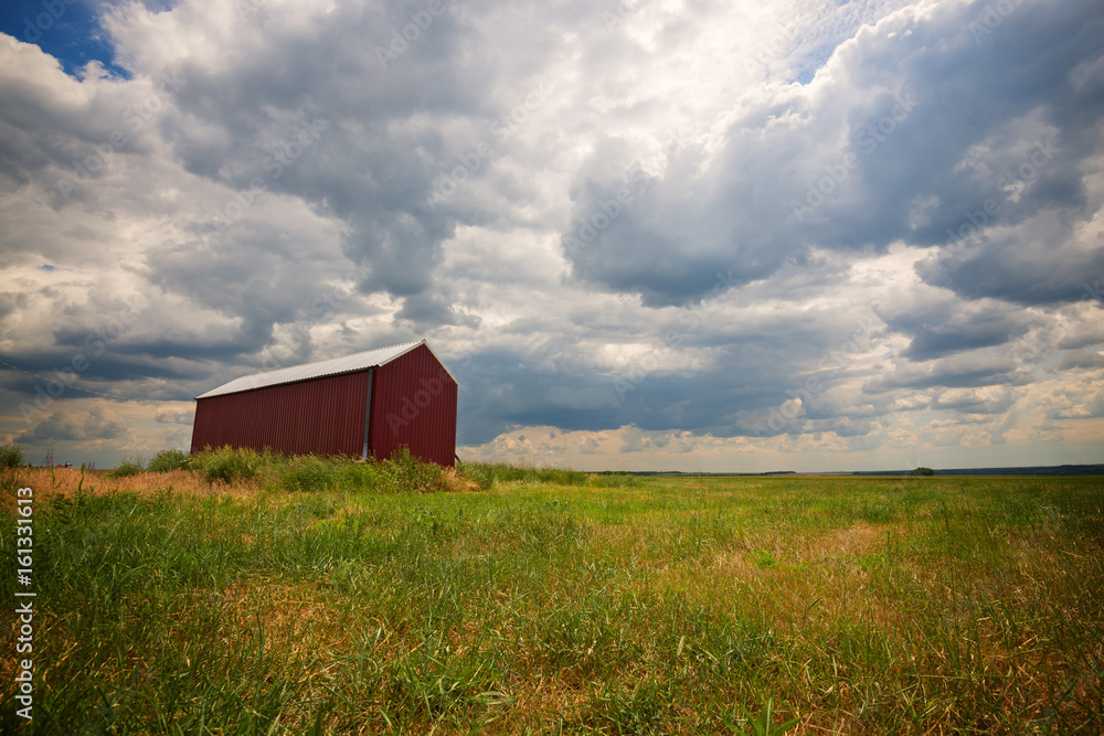 Barn, a lonely building in a field Barn, a lonely building in a field