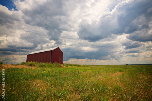 Barn, a lonely building in a field