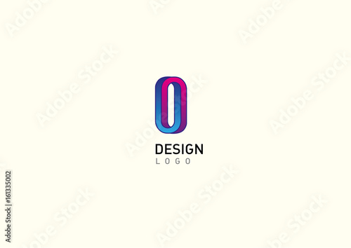 Contour modern logo illusion rings in style gradient