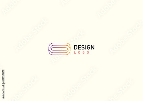 Contour modern logo geometry illusion rings in style gradient