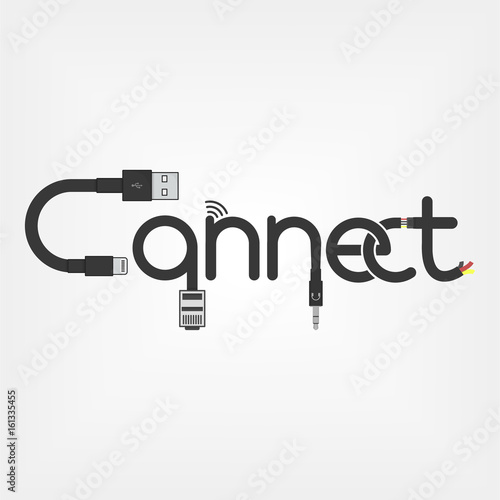 connect logo concept made of cables