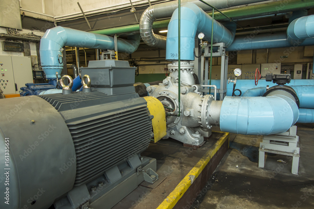 several water pumps with electric motors several water pumps with electric motors