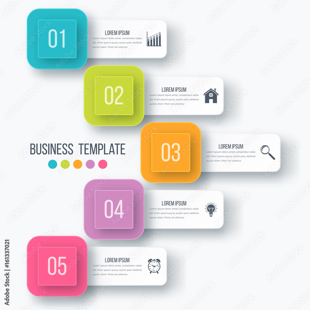 Vector illustration infographic five options Vector illustration infographic five options