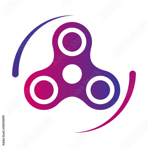 Hand spinner fidget toy vector gradient color icon.