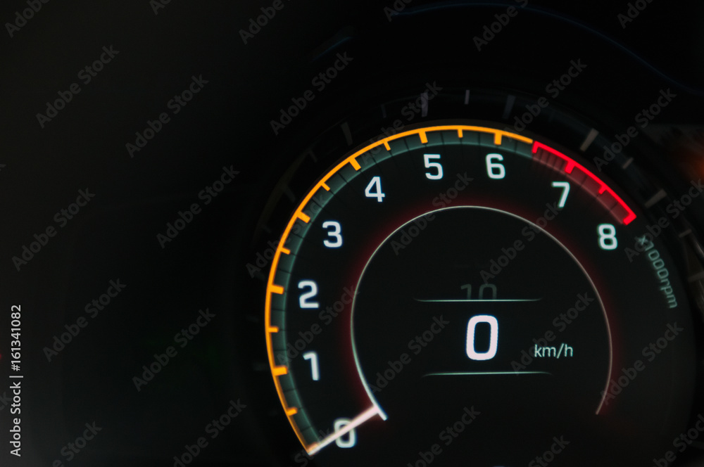 Speedometer and tachometer in the car