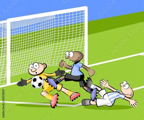 Uruguay vs Argentina Cartoons Soccer players