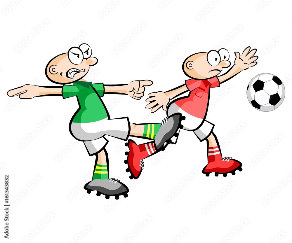 Cartoons Soccer players isolated over white Cartoons Soccer players isolated over white