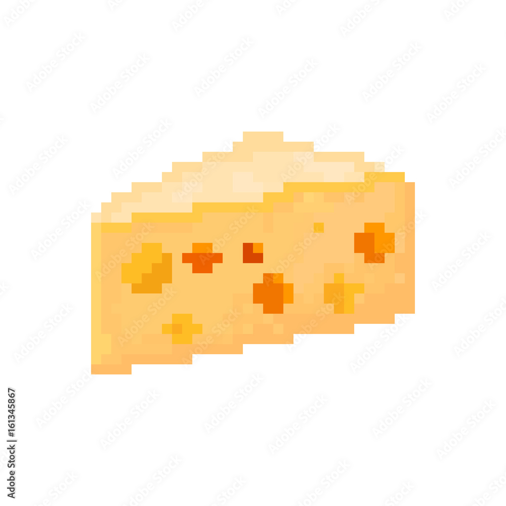 Pixelated piese of cheese for mobile games and applications