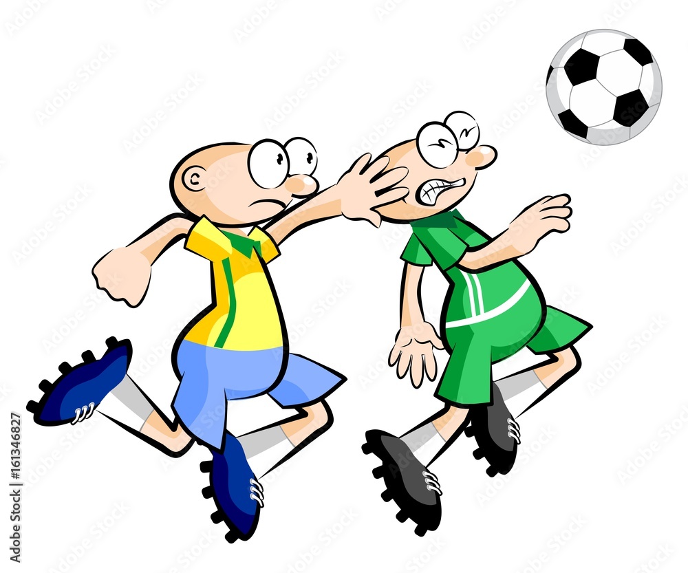 Cartoons Soccer players isolated over white Cartoons Soccer players isolated over white