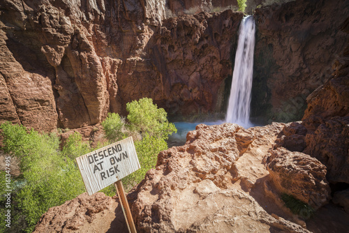 Descend at own risk, Havasu Falls, Grand Canyon, Arizona photo