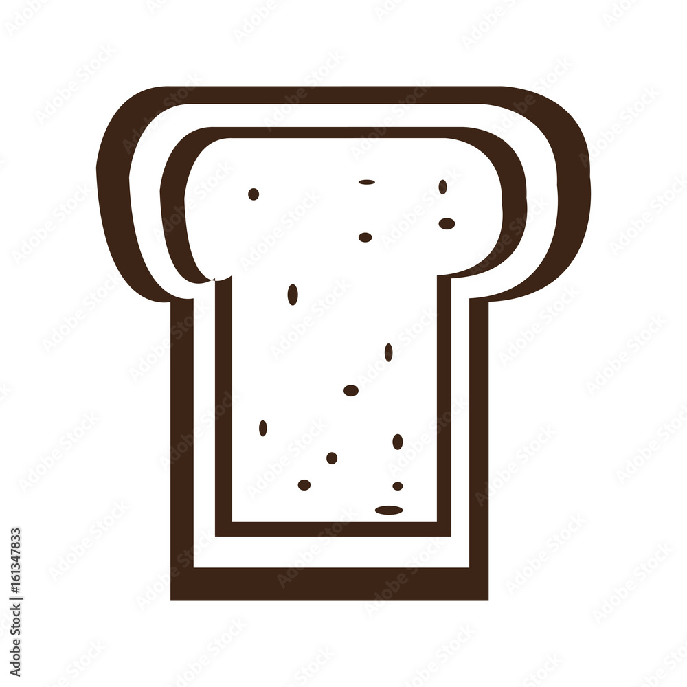 Isolated single sliced bread icon, Vector illustration Isolated single sliced bread icon, Vector illustration