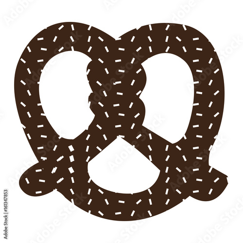 Isolated silhouette of a pretzel, Vector illustration