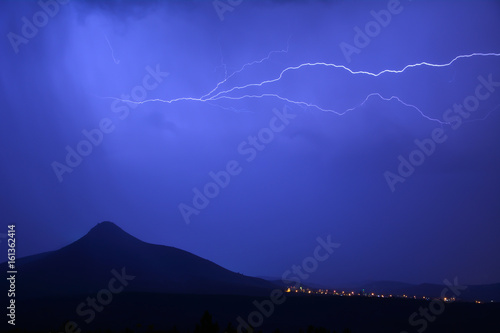 Lightning over the Takkeli Mountains