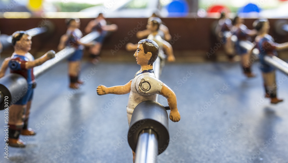 Fototapeta premium Football toy players Barcelona Real Madrid