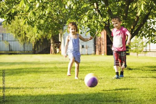 Children with a ball