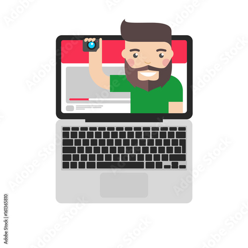Video blogger vector illustration. 