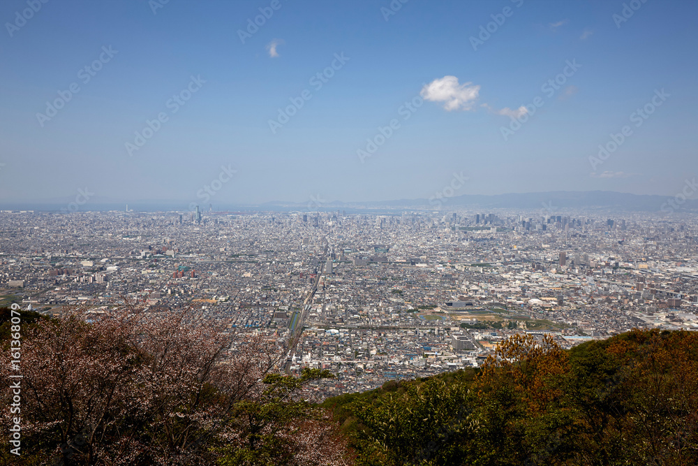 Obraz premium 生駒山系からの大阪の眺望