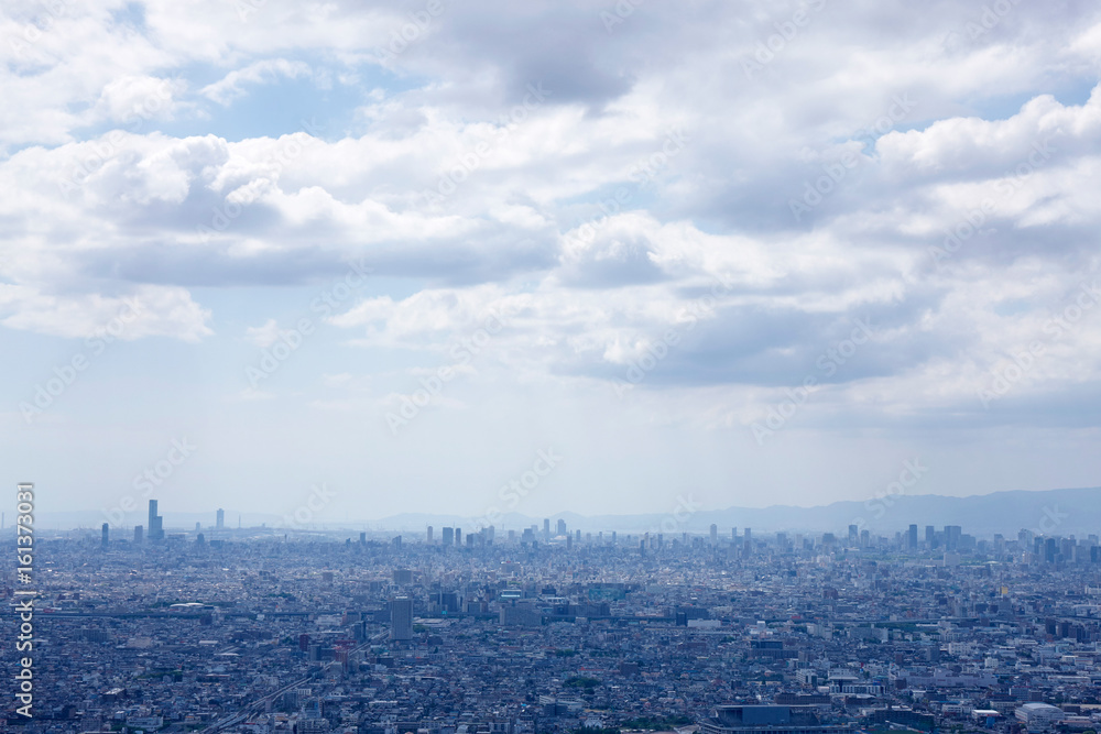 Fototapeta premium 生駒山系からの大阪の眺望