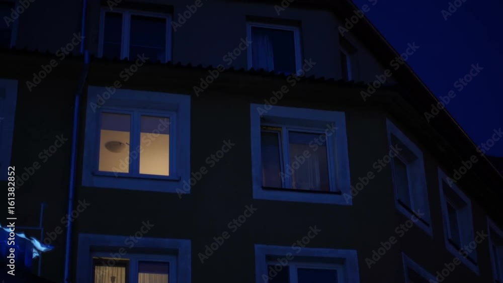 Establishing shot of apartment room at pre dawn hours Establishing shot of apartment room at pre dawn hours