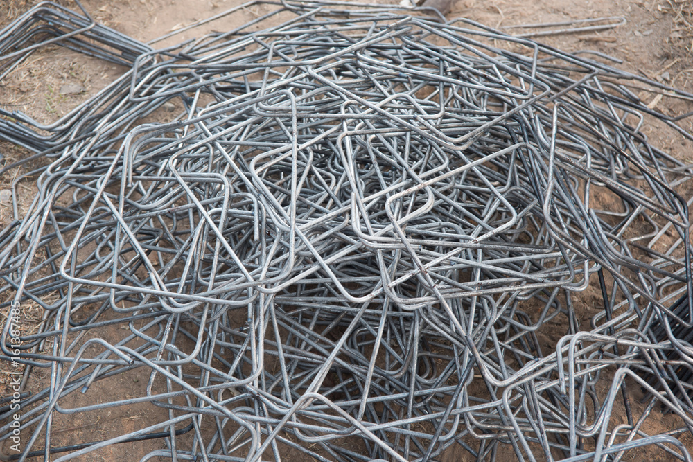 Reinforcement steel at construction site Reinforcement steel at construction site