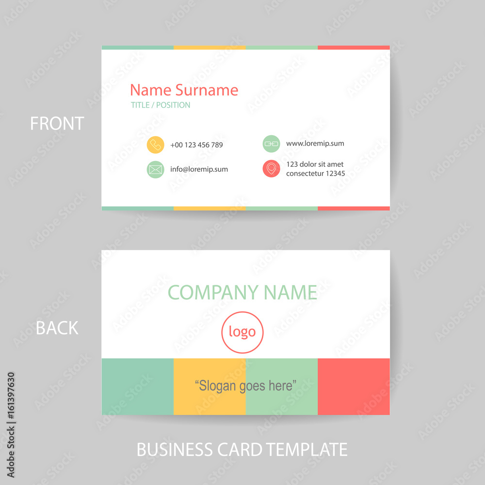 Vector modern and clean business card design template Vector modern and clean business card design template