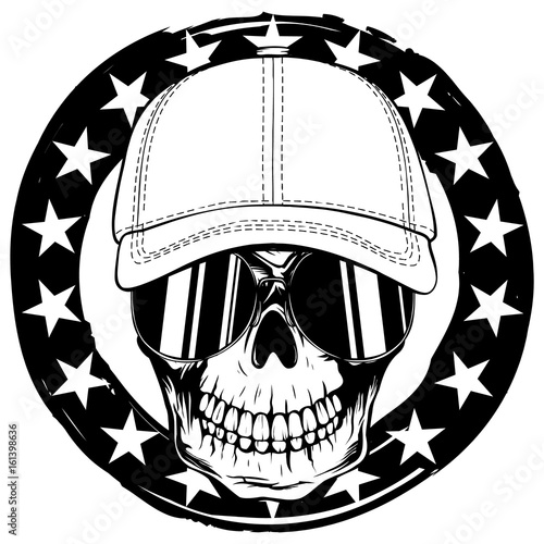 skull in cap