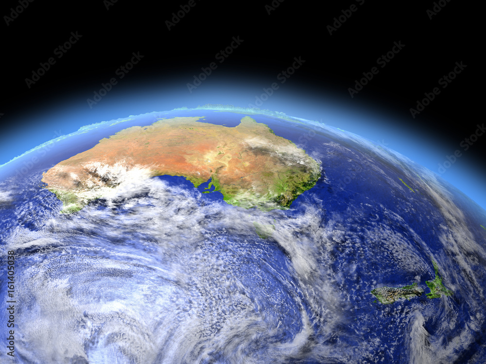 Fototapeta premium Australia and New Zealand from space