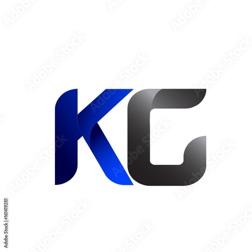 Modern Simple Initial Logo Vector Blue Grey kg