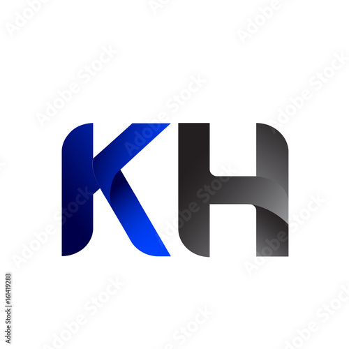 Free Download Modern Simple Initial Logo Vector Blue Grey kh - GFXLoad