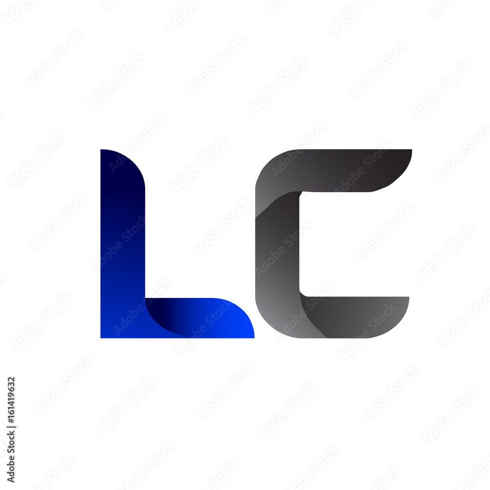 Modern Simple Initial Logo Vector Blue Grey lc Modern Simple Initial Logo Vector Blue Grey lc