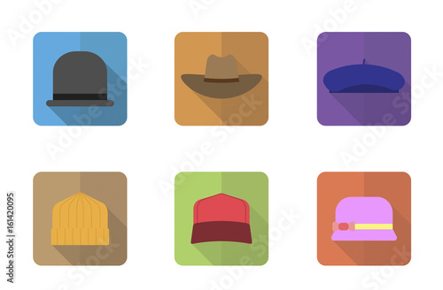 hats fashion icons set , flat design