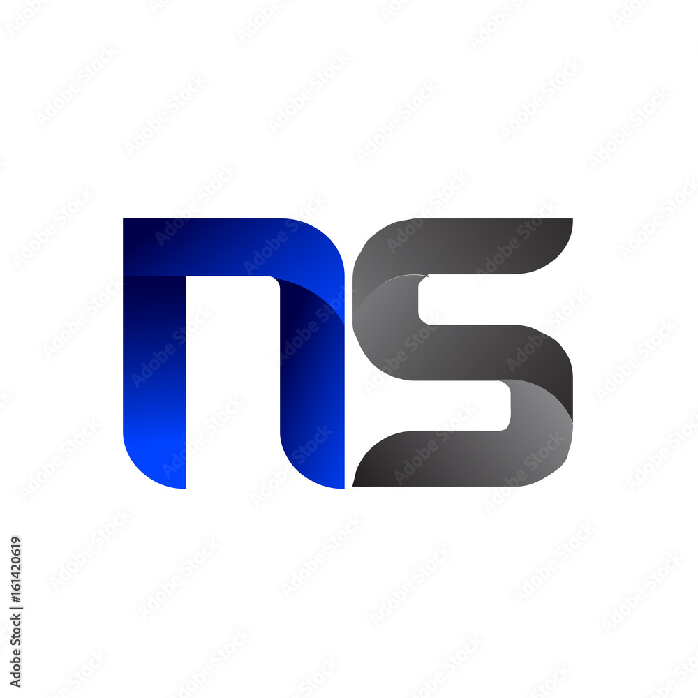 Modern Simple Initial Logo Vector Blue Grey ns Modern Simple Initial Logo Vector Blue Grey ns