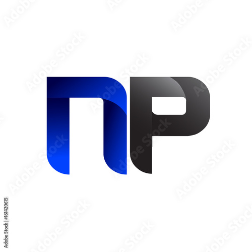 Modern Simple Initial Logo Vector Blue Grey  np
