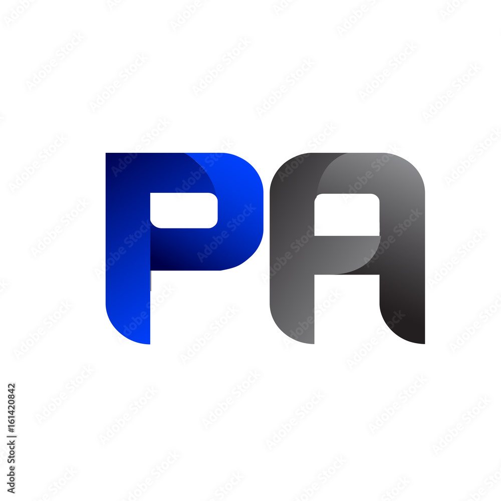 Modern Simple Initial Logo Vector Blue Grey pa Modern Simple Initial Logo Vector Blue Grey pa