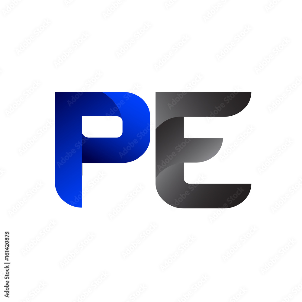 Modern Simple Initial Logo Vector Blue Grey pe Modern Simple Initial Logo Vector Blue Grey pe