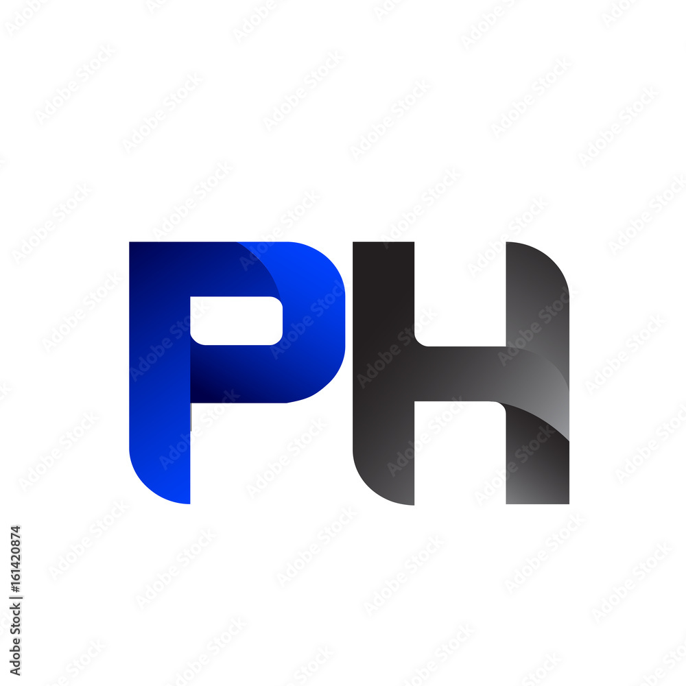 Modern Simple Initial Logo Vector Blue Grey ph Modern Simple Initial Logo Vector Blue Grey ph