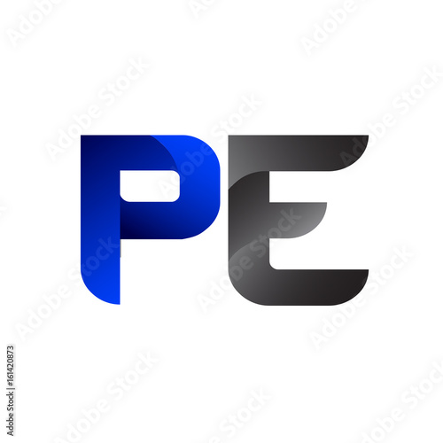 Modern Simple Initial Logo Vector Blue Grey pe