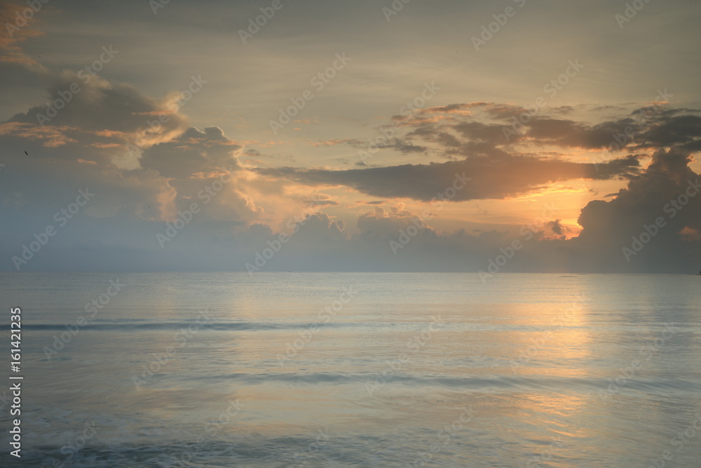 tropical beach and sea at sunset times