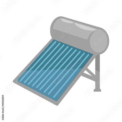 Solar battery in shiny metal corpus isolated illustration