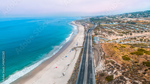 Aerial View of Beautiful Crystal Cove  Orange County
