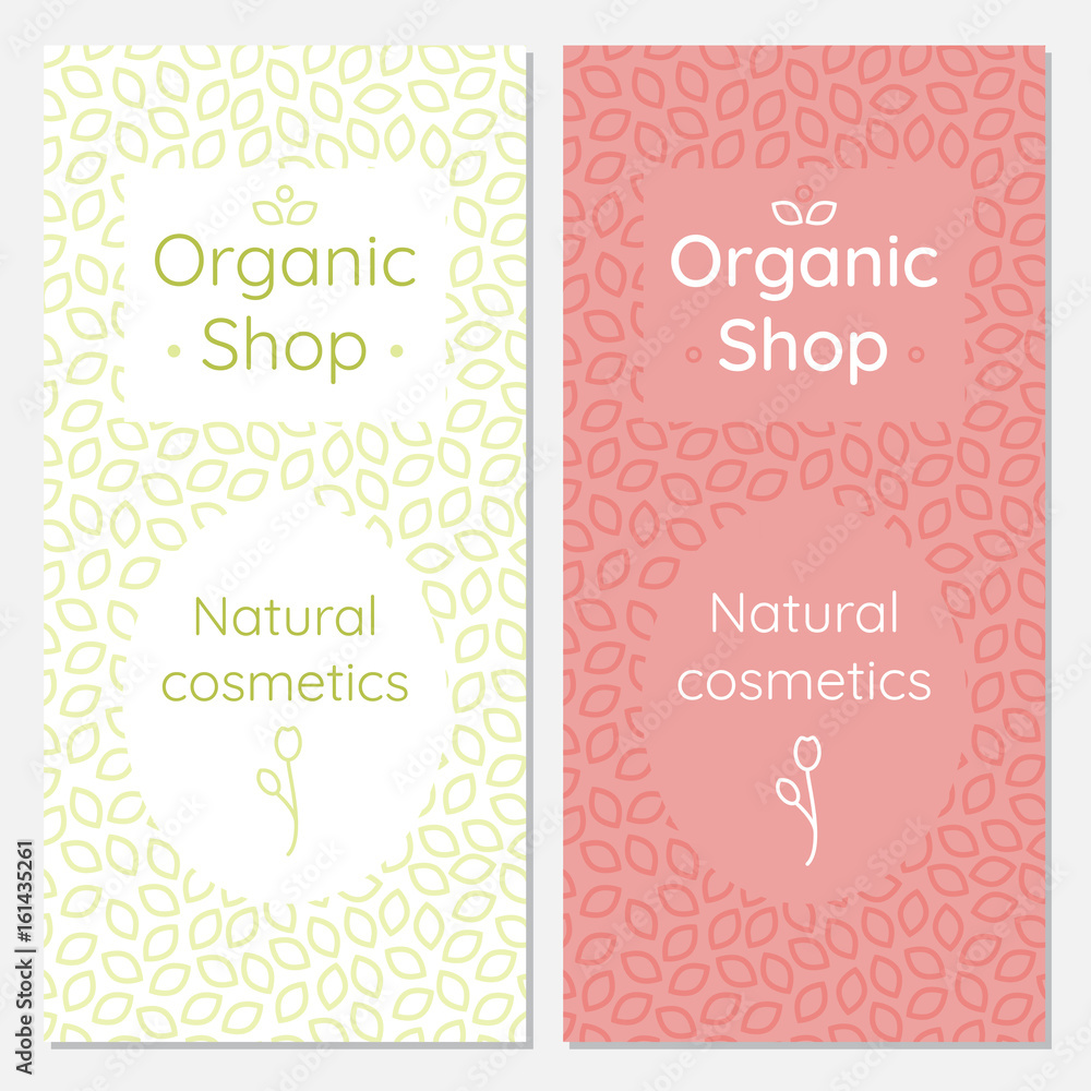 A set of brochures for an organic cosmetics store A set of brochures for an organic cosmetics store